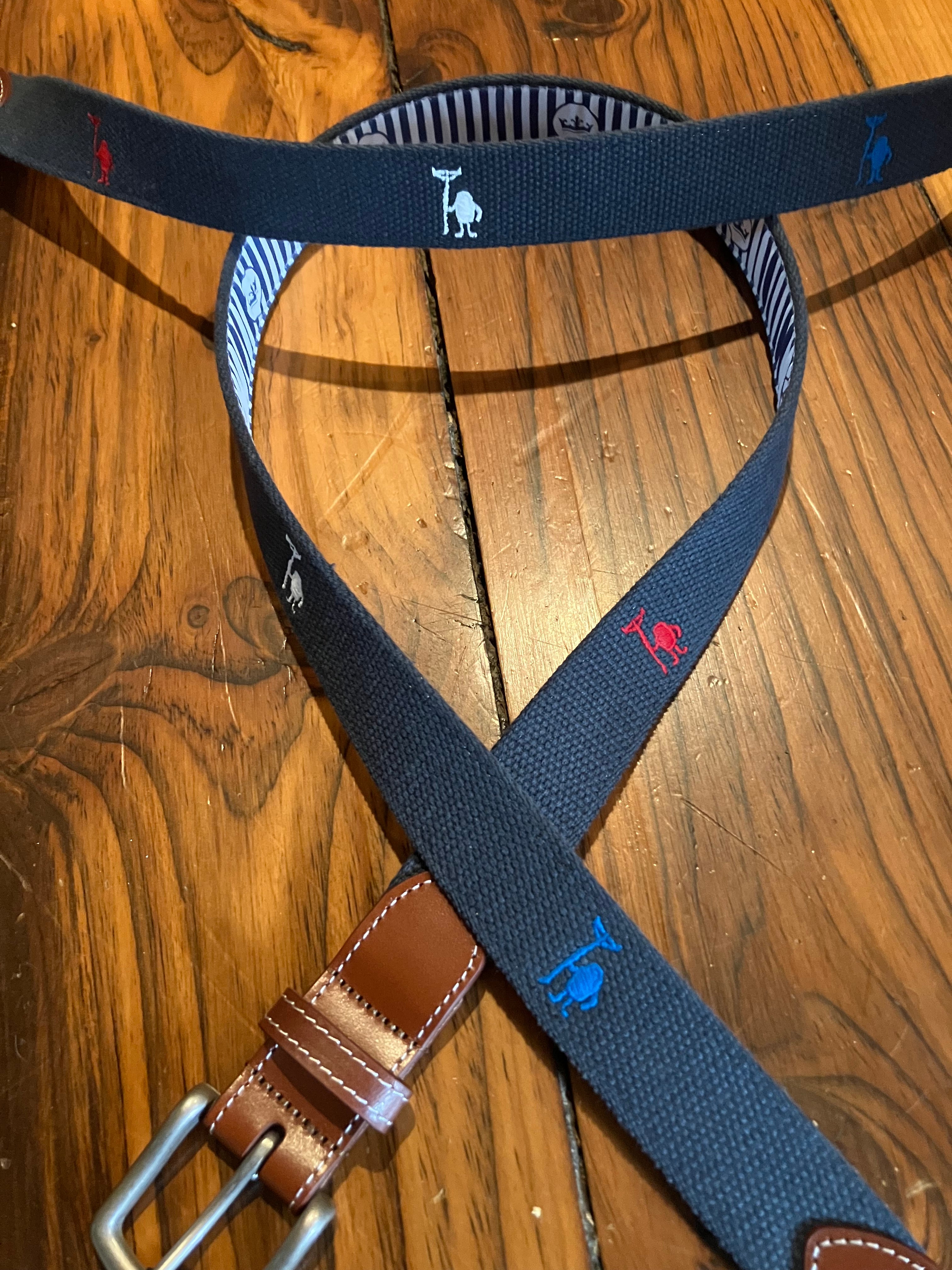 Caveman Belt by Peter Millar in Red, White and Blue